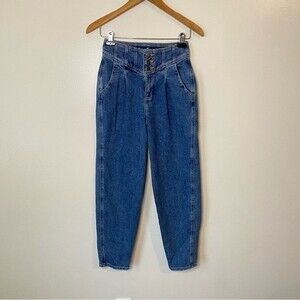 Hollister Ultra High Rise 80s Mom Jean Button Fly Slimming Vintage Stretch Jeans